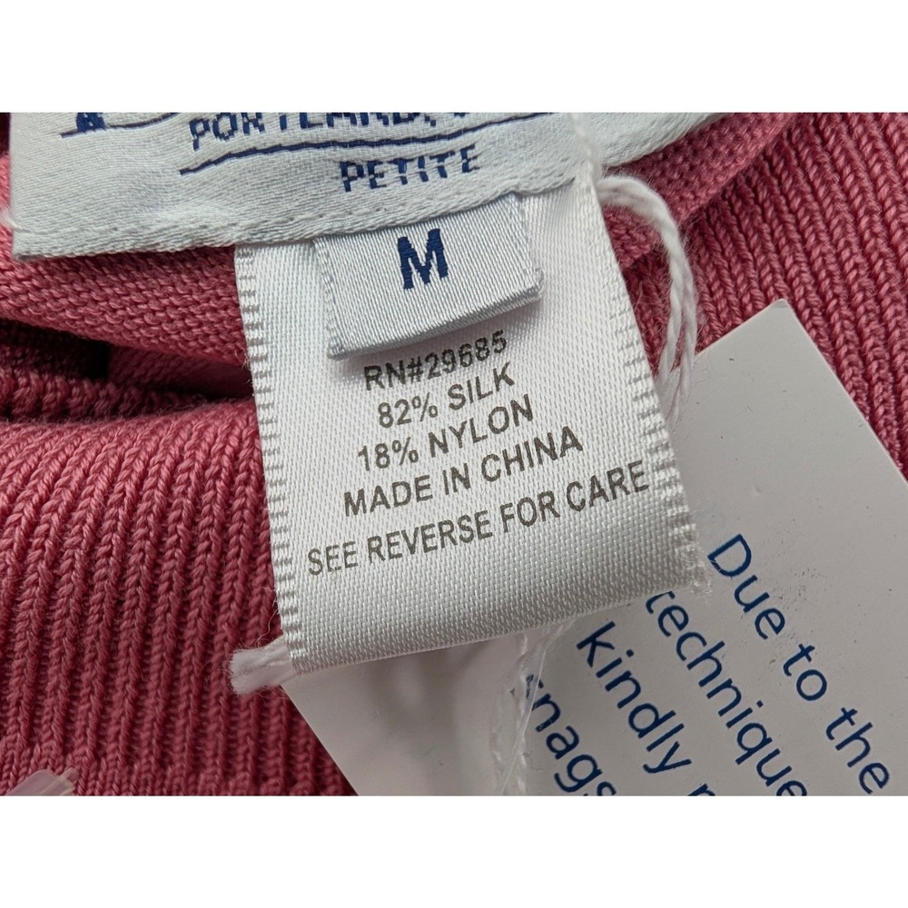Pendleton Mock Neck Sweater Women's Petite Size M Rose Silk Nylon Pullover NWT - Picture 2 of 10